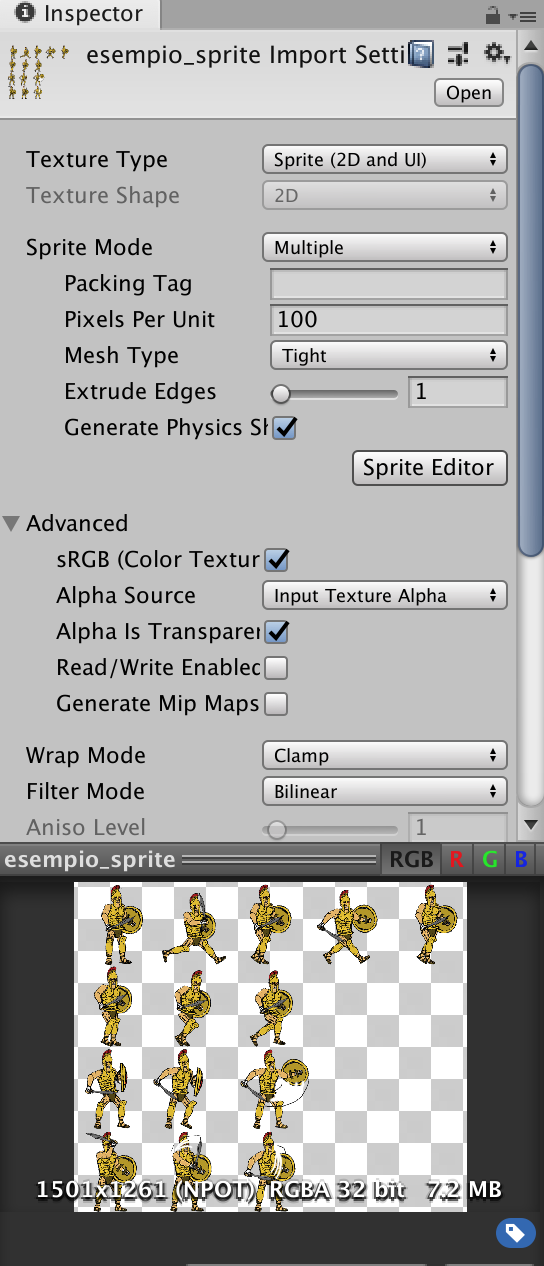 Sprite Editor in Unity